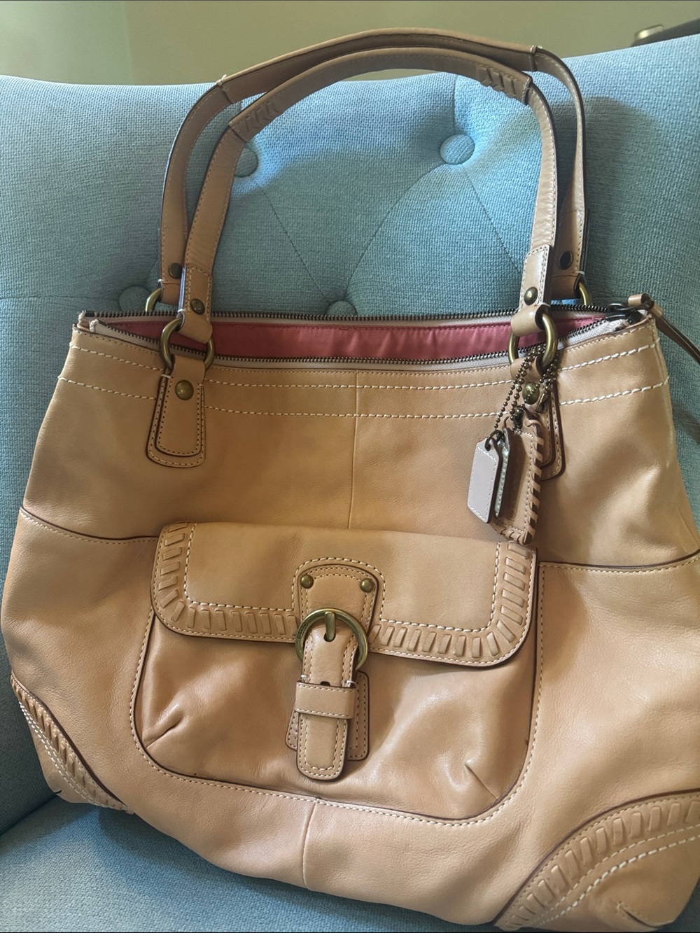 Coach Poppy Whipstitch Tote - Picture 3 of 16